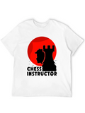 Chess Instructor Graphic Tee - Black Cotton Shirt