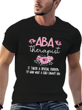 ABA Therapist Floral Graphic T-Shirt