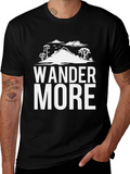 Wander More Black Graphic Tee