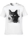 Black Cat Portrait Graphic T-Shirt