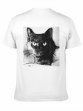 Black Cat Portrait Graphic T-Shirt