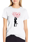 Romantic Heart Couple Graphic Tee