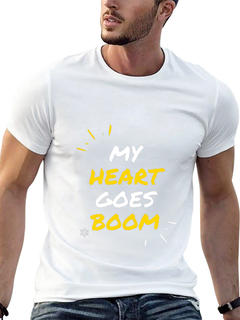 My Heart Goes Boom Black Graphic Tee