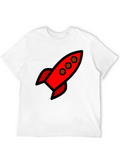 Retro Rocket Black T-Shirt
