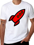Retro Rocket Black T-Shirt