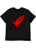 Retro Rocket Black T-Shirt