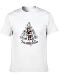 Santas Coming to Town Black Cotton T-Shirt