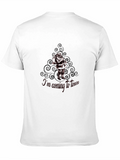 Santas Coming to Town Black Cotton T-Shirt