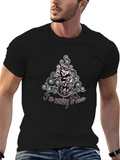 Santas Coming to Town Black Cotton T-Shirt