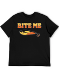 Bite Me Funny Fishing Lure Graphic T-Shirt