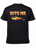 Bite Me Funny Fishing Lure Graphic T-Shirt