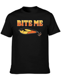 Bite Me Funny Fishing Lure Graphic T-Shirt