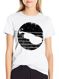 Retro Violin Graphic Black T-Shirt