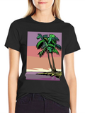 Tropical Palm Tree Graphic T-Shirt