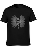 Modern Graphic Print Black T-Shirt