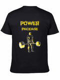 Power Package Black T-Shirt Weightlifting Design