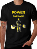 Power Package Black T-Shirt Weightlifting Design
