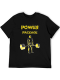 Power Package Black T-Shirt Weightlifting Design