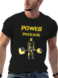 Power Package Black T-Shirt Weightlifting Design