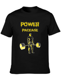 Power Package Black T-Shirt Weightlifting Design