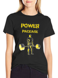 Power Package Black T-Shirt Weightlifting Design