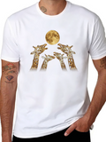 Giraffe Moon Howl Black T-Shirt