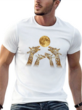 Giraffe Moon Howl Black T-Shirt