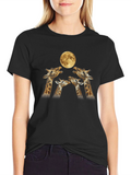 Giraffe Moon Howl Black T-Shirt