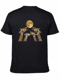Giraffe Moon Howl Black T-Shirt