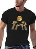Giraffe Moon Howl Black T-Shirt