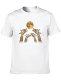 Giraffe Moon Howl Black T-Shirt
