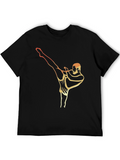 Martial Arts Kick Retro Graphic T-Shirt