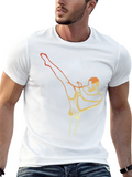 Martial Arts Kick Retro Graphic T-Shirt