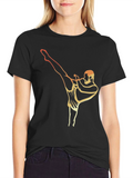 Martial Arts Kick Retro Graphic T-Shirt