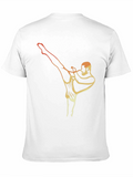 Martial Arts Kick Retro Graphic T-Shirt