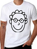 Cartoon Face Black T-Shirt