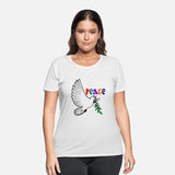 Peace dove white colored text