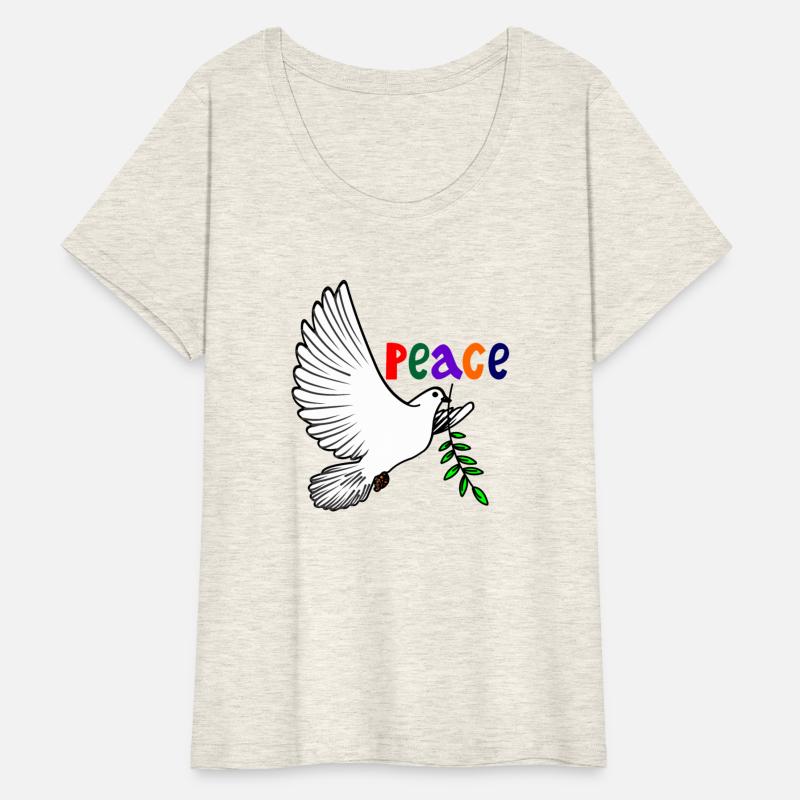 Peace dove white colored text