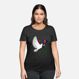 Peace dove white colored text