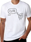 Cute Ghost Graphic Black T-Shirt