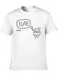 Cute Ghost Graphic Black T-Shirt