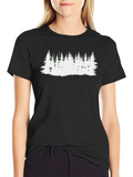 Pine Trees Classic Cotton Tee – Unisex Comfort For Any Season