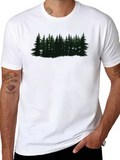 Pine Trees Classic Cotton Tee – Unisex Comfort For Any Season
