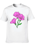 Pink Lily Floral Hand Drawn Gardening Gift Classic Cotton Tee – Unisex Comfort For Any Season