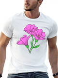 Pink Lily Floral Hand Drawn Gardening Gift Classic Cotton Tee – Unisex Comfort For Any Season