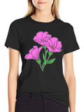 Pink Lily Floral Hand Drawn Gardening Gift Classic Cotton Tee – Unisex Comfort For Any Season