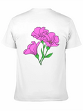 Pink Lily Floral Hand Drawn Gardening Gift Classic Cotton Tee – Unisex Comfort For Any Season