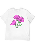 Pink Lily Floral Hand Drawn Gardening Gift Classic Cotton Tee – Unisex Comfort For Any Season