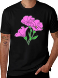 Pink Lily Floral Hand Drawn Gardening Gift Classic Cotton Tee – Unisex Comfort For Any Season
