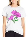 Pink Lily Floral Hand Drawn Gardening Gift Classic Cotton Tee – Unisex Comfort For Any Season